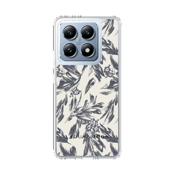 Slim Protection Case［ LAGUNAMOON - BotanicalJacquard - White×Black ］
