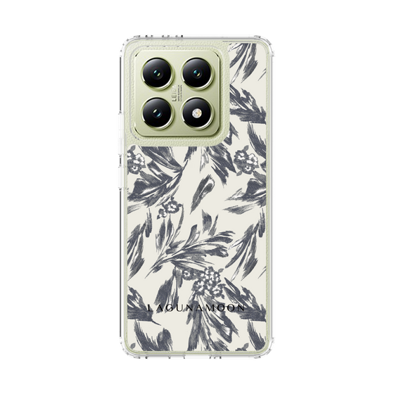 Slim Protection Case［ LAGUNAMOON - BotanicalJacquard - White×Black ］