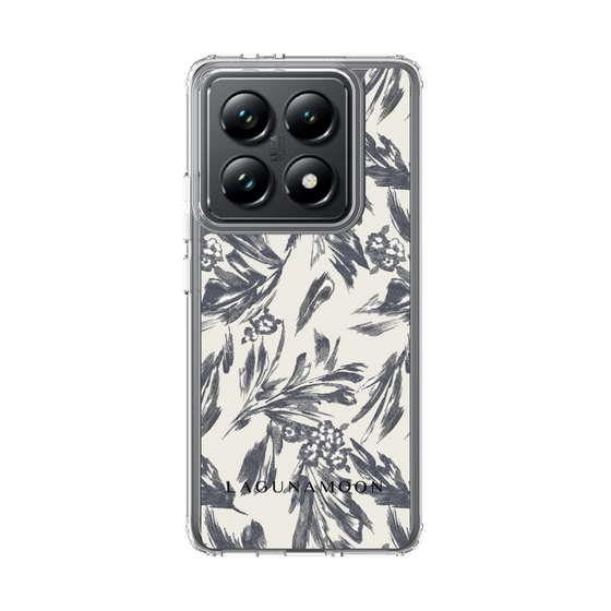 Slim Protection Case［ LAGUNAMOON - BotanicalJacquard - White×Black ］