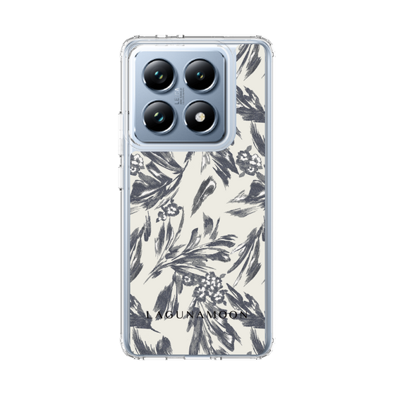 Slim Protection Case［ LAGUNAMOON - BotanicalJacquard - White×Black ］
