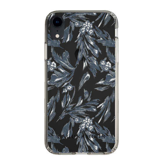 Slim Protection Case［ LAGUNAMOON - BotanicalJacquard - Clear×Black ］