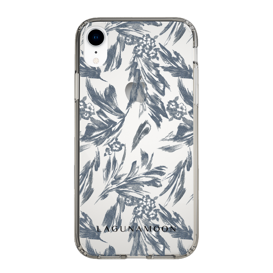 Slim Protection Case［ LAGUNAMOON - BotanicalJacquard - Clear×Black ］