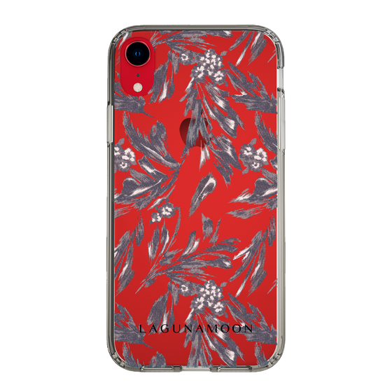 Slim Protection Case［ LAGUNAMOON - BotanicalJacquard - Clear×Black ］