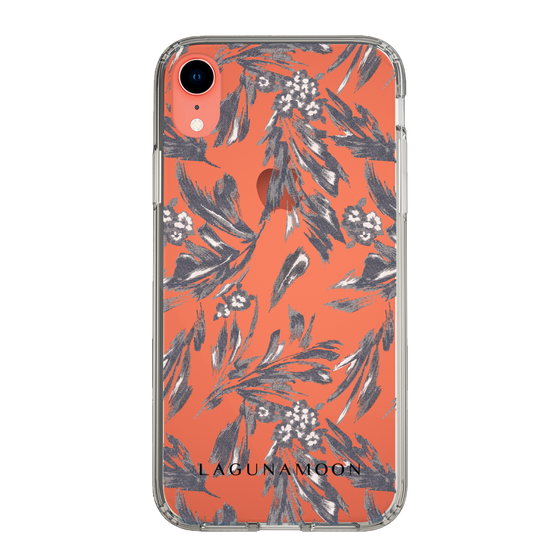 Slim Protection Case［ LAGUNAMOON - BotanicalJacquard - Clear×Black ］