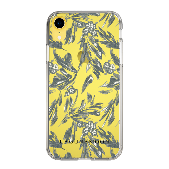 Slim Protection Case［ LAGUNAMOON - BotanicalJacquard - Clear×Black ］