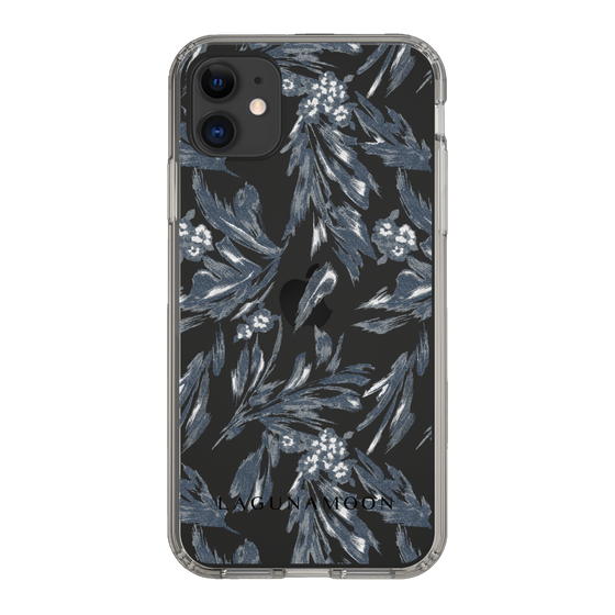 Slim Protection Case［ LAGUNAMOON - BotanicalJacquard - Clear×Black ］