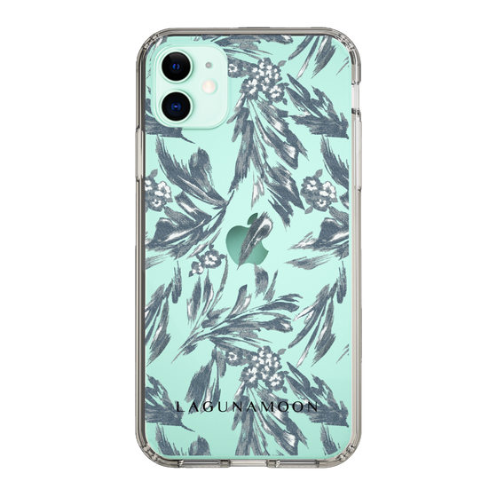 Slim Protection Case［ LAGUNAMOON - BotanicalJacquard - Clear×Black ］