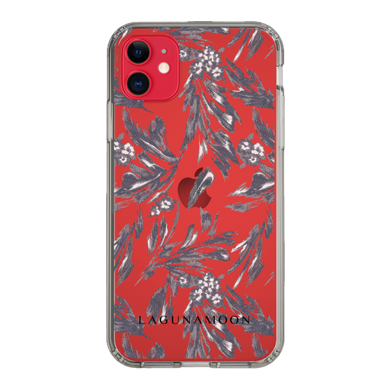 Slim Protection Case［ LAGUNAMOON - BotanicalJacquard - Clear×Black ］