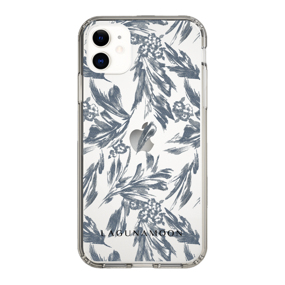 Slim Protection Case［ LAGUNAMOON - BotanicalJacquard - Clear×Black ］