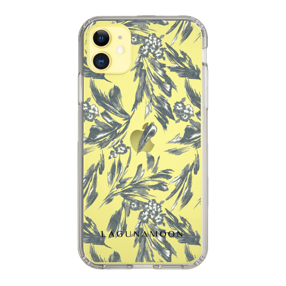 Slim Protection Case［ LAGUNAMOON - BotanicalJacquard - Clear×Black ］