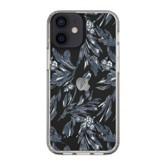 Slim Protection Case［ LAGUNAMOON - BotanicalJacquard - Clear×Black ］