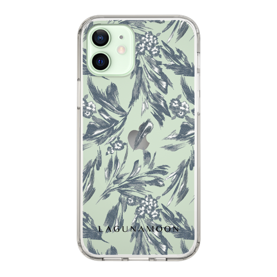 Slim Protection Case［ LAGUNAMOON - BotanicalJacquard - Clear×Black ］
