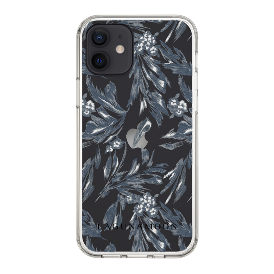 Slim Protection Case［ LAGUNAMOON - BotanicalJacquard - Clear×Black ］