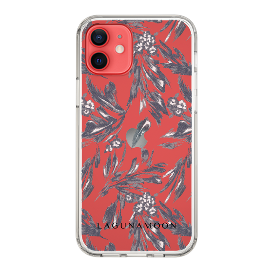 Slim Protection Case［ LAGUNAMOON - BotanicalJacquard - Clear×Black ］