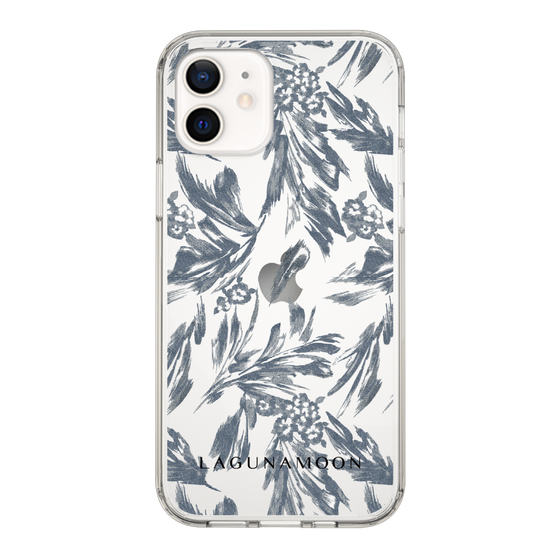 Slim Protection Case［ LAGUNAMOON - BotanicalJacquard - Clear×Black ］