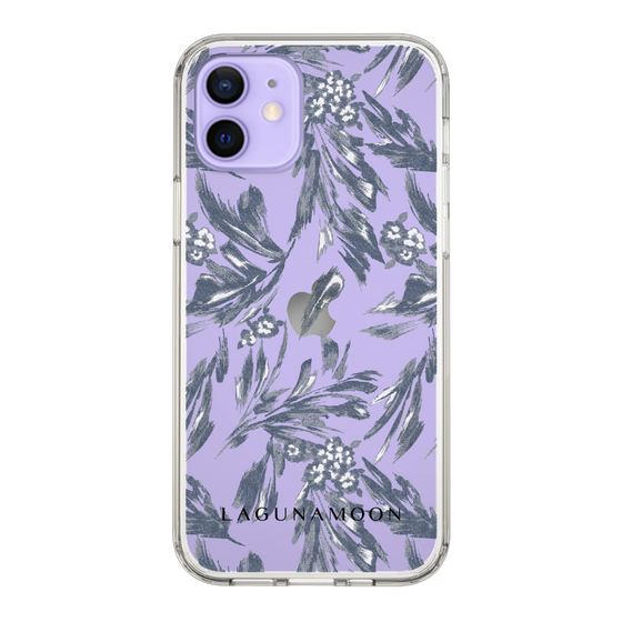 Slim Protection Case［ LAGUNAMOON - BotanicalJacquard - Clear×Black ］