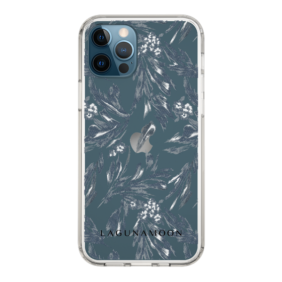 Slim Protection Case［ LAGUNAMOON - BotanicalJacquard - Clear×Black ］