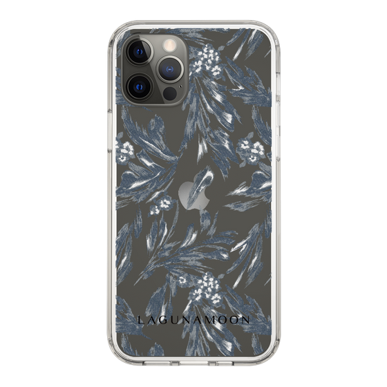 Slim Protection Case［ LAGUNAMOON - BotanicalJacquard - Clear×Black ］