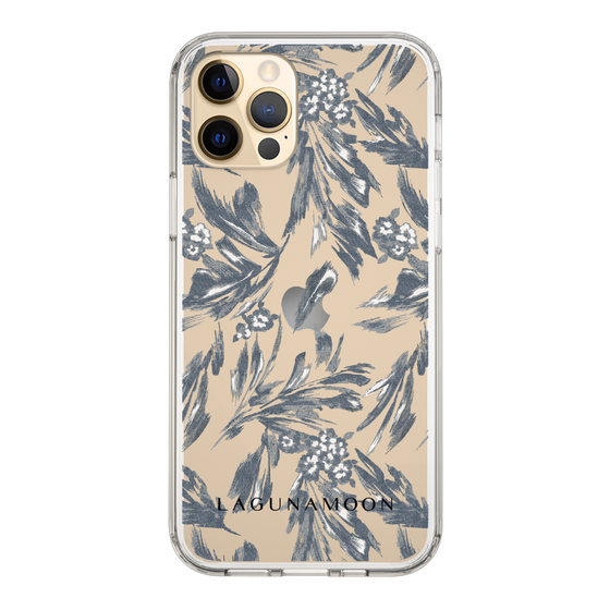 Slim Protection Case［ LAGUNAMOON - BotanicalJacquard - Clear×Black ］