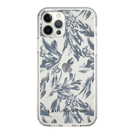 Slim Protection Case［ LAGUNAMOON - BotanicalJacquard - Clear×Black ］