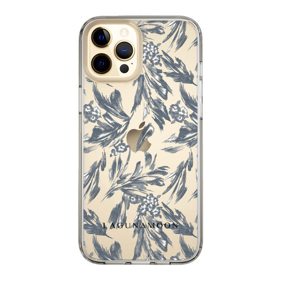 Slim Protection Case［ LAGUNAMOON - BotanicalJacquard - Clear×Black ］