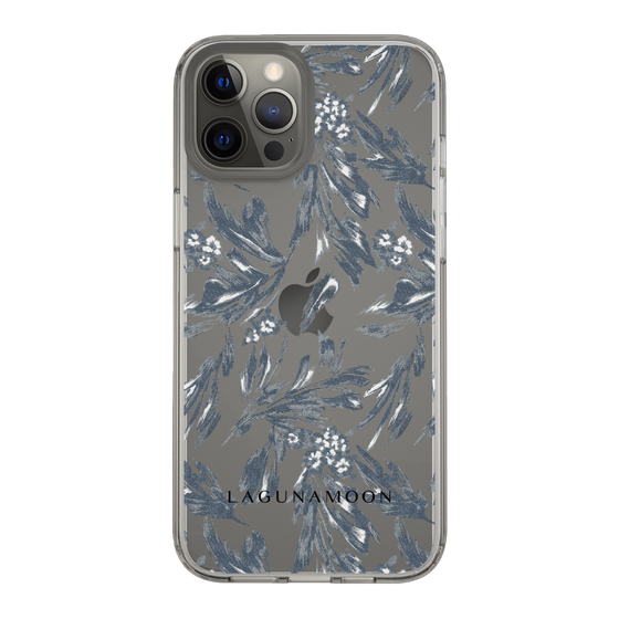 Slim Protection Case［ LAGUNAMOON - BotanicalJacquard - Clear×Black ］