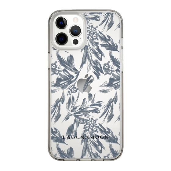 Slim Protection Case［ LAGUNAMOON - BotanicalJacquard - Clear×Black ］