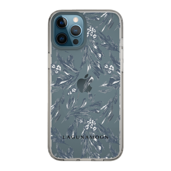 Slim Protection Case［ LAGUNAMOON - BotanicalJacquard - Clear×Black ］