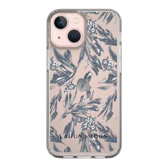 Slim Protection Case［ LAGUNAMOON - BotanicalJacquard - Clear×Black ］
