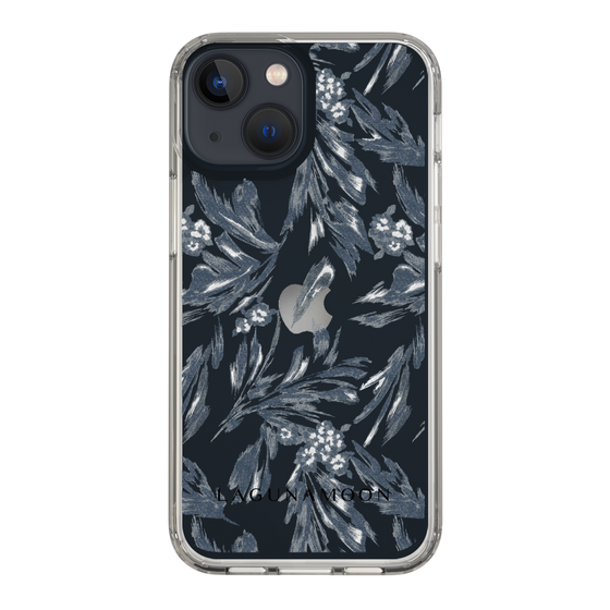Slim Protection Case［ LAGUNAMOON - BotanicalJacquard - Clear×Black ］