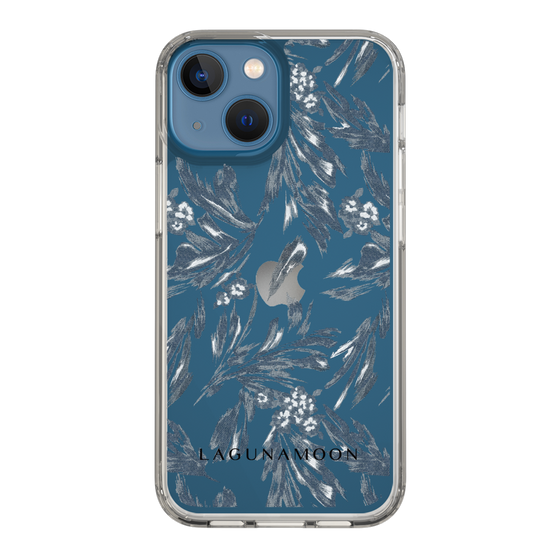 Slim Protection Case［ LAGUNAMOON - BotanicalJacquard - Clear×Black ］