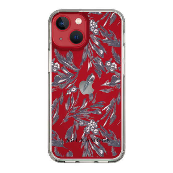 Slim Protection Case［ LAGUNAMOON - BotanicalJacquard - Clear×Black ］
