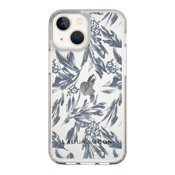 Slim Protection Case［ LAGUNAMOON - BotanicalJacquard - Clear×Black ］