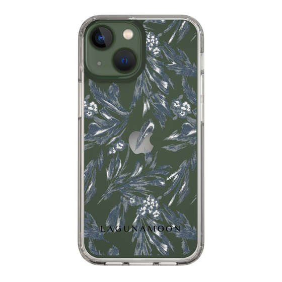 Slim Protection Case［ LAGUNAMOON - BotanicalJacquard - Clear×Black ］