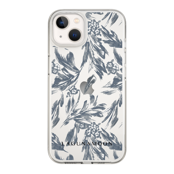 Slim Protection Case［ LAGUNAMOON - BotanicalJacquard - Clear×Black ］