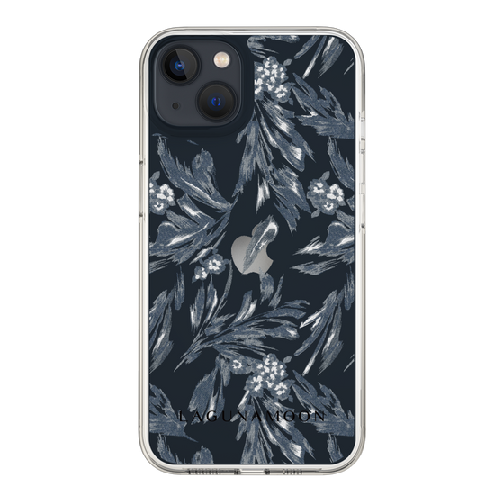 Slim Protection Case［ LAGUNAMOON - BotanicalJacquard - Clear×Black ］