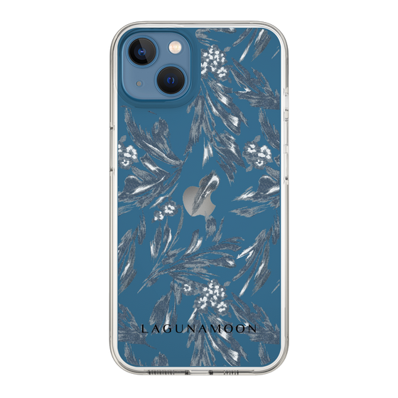 Slim Protection Case［ LAGUNAMOON - BotanicalJacquard - Clear×Black ］