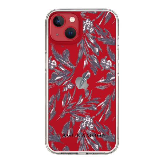 Slim Protection Case［ LAGUNAMOON - BotanicalJacquard - Clear×Black ］