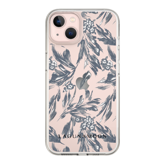 Slim Protection Case［ LAGUNAMOON - BotanicalJacquard - Clear×Black ］
