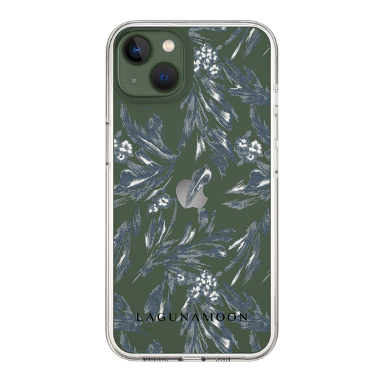 Slim Protection Case［ LAGUNAMOON - BotanicalJacquard - Clear×Black ］