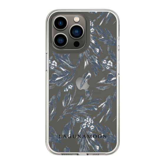 Slim Protection Case［ LAGUNAMOON - BotanicalJacquard - Clear×Black ］