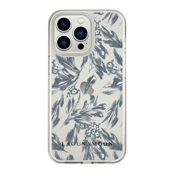 Slim Protection Case［ LAGUNAMOON - BotanicalJacquard - Clear×Black ］