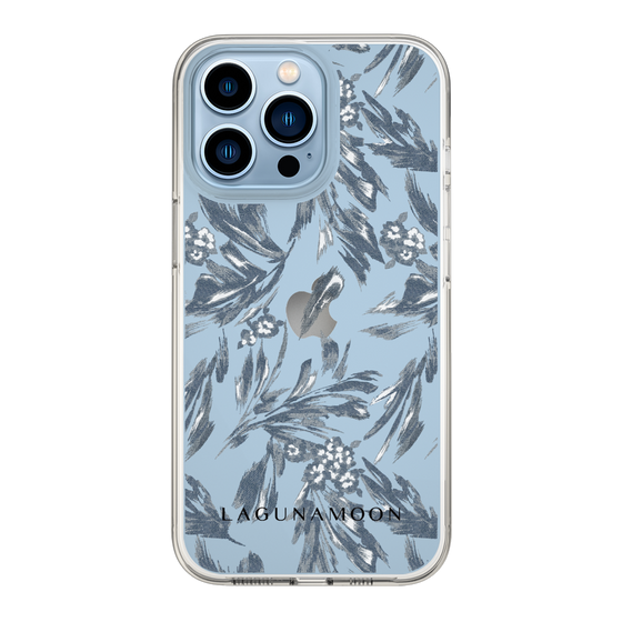 Slim Protection Case［ LAGUNAMOON - BotanicalJacquard - Clear×Black ］