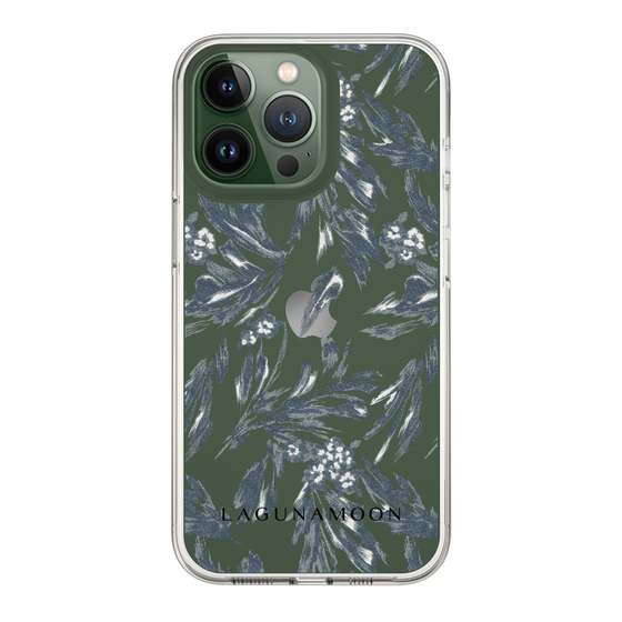 Slim Protection Case［ LAGUNAMOON - BotanicalJacquard - Clear×Black ］