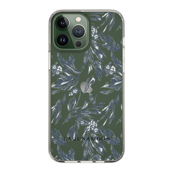 Slim Protection Case［ LAGUNAMOON - BotanicalJacquard - Clear×Black ］