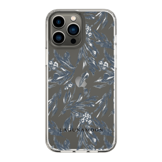 Slim Protection Case［ LAGUNAMOON - BotanicalJacquard - Clear×Black ］
