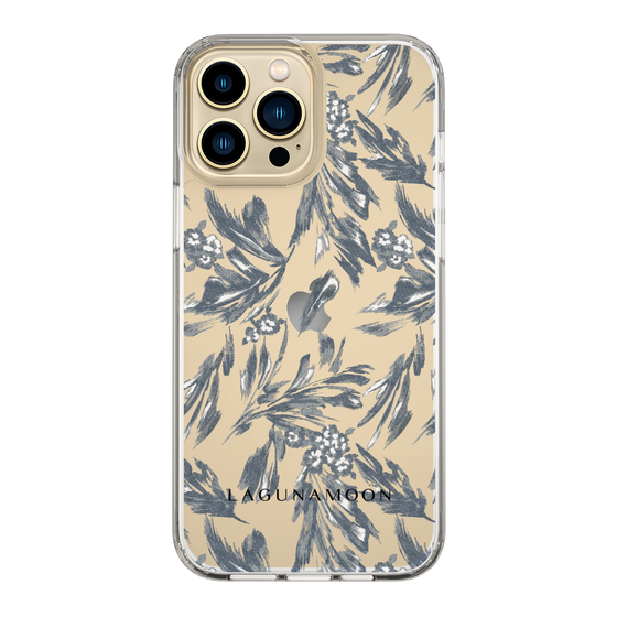 Slim Protection Case［ LAGUNAMOON - BotanicalJacquard - Clear×Black ］