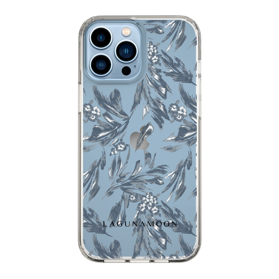 Slim Protection Case［ LAGUNAMOON - BotanicalJacquard - Clear×Black ］