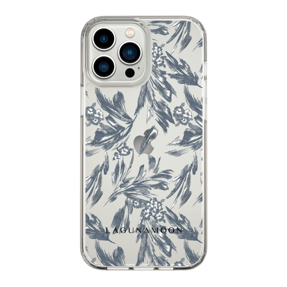 Slim Protection Case［ LAGUNAMOON - BotanicalJacquard - Clear×Black ］