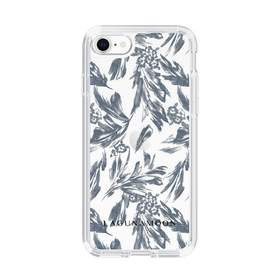 Slim Protection Case［ LAGUNAMOON - BotanicalJacquard - Clear×Black ］